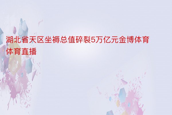 湖北省天区坐褥总值碎裂5万亿元金博体育体育直播